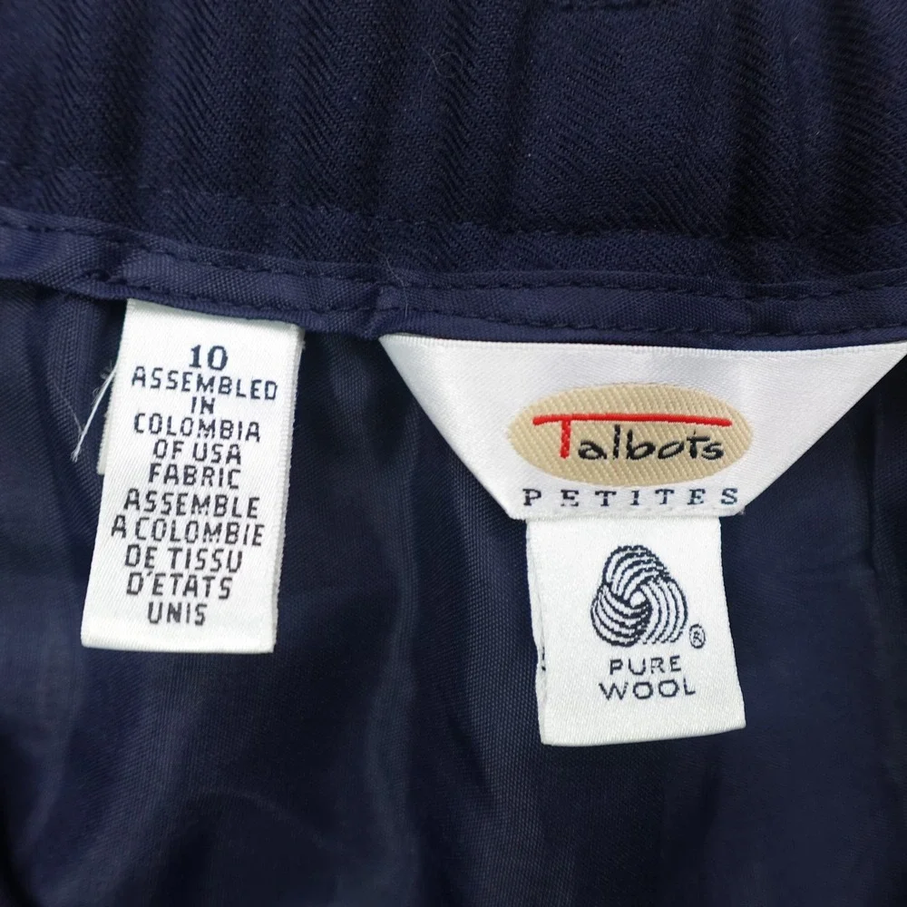 Talbots Pants Womens 10 Petite Wool Pull On Elastic Waist Classic Office Workwea - Picture 9 of 12